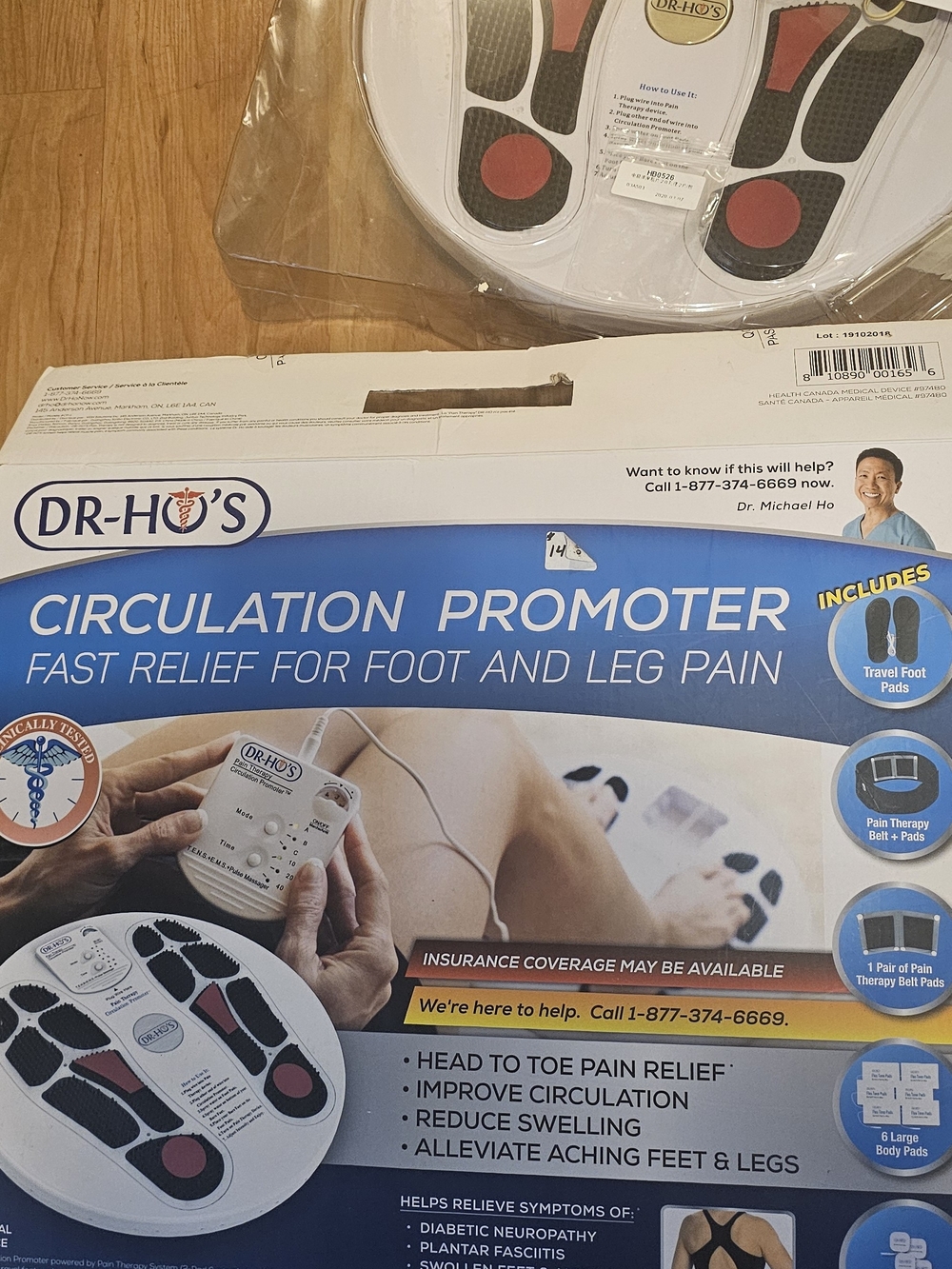 Circulation Promoter Foot & Leg Pain Relief Device - White/Black/Red